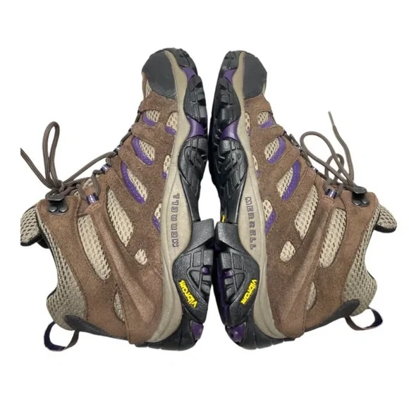 Merrell 💜 Women's Moab Mid Ventilator Purple Suede Mesh Vibram US Size 9M - Picture 5 of 9